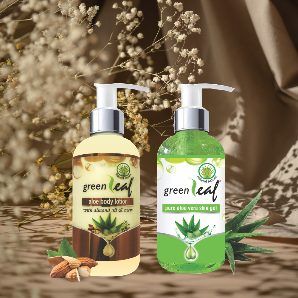 Combo Pack – Greenleaf Aloe Body Lotion & Greenleaf Aloe Vera Skin Gel (400 g)