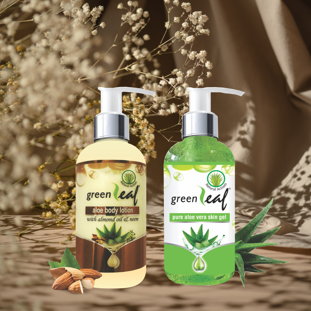 Combo Pack - Greenleaf Aloe Body Lotion & Greenleaf Aloe Vera Skin Gel (400 g)