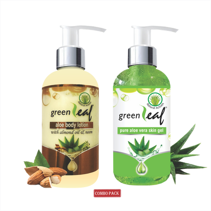 Combo Pack - Greenleaf Aloe Body Lotion & Greenleaf Aloe Vera Skin Gel (400 g)