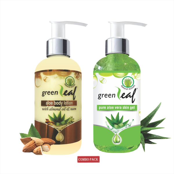 Combo Pack Greenleaf Aloe Body Lotion And Greenleaf Aloe Vera Skin Gel Brihans Natural 9257