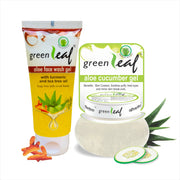 Combo Pack – Greenleaf Aloe Face Wash Gel & Greenleaf Aloe Cucumber Gel (180 g)