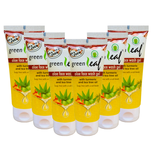 Pack of 6 – Greenleaf Aloe Face Wash Gel (50 g + 10 g FREE)